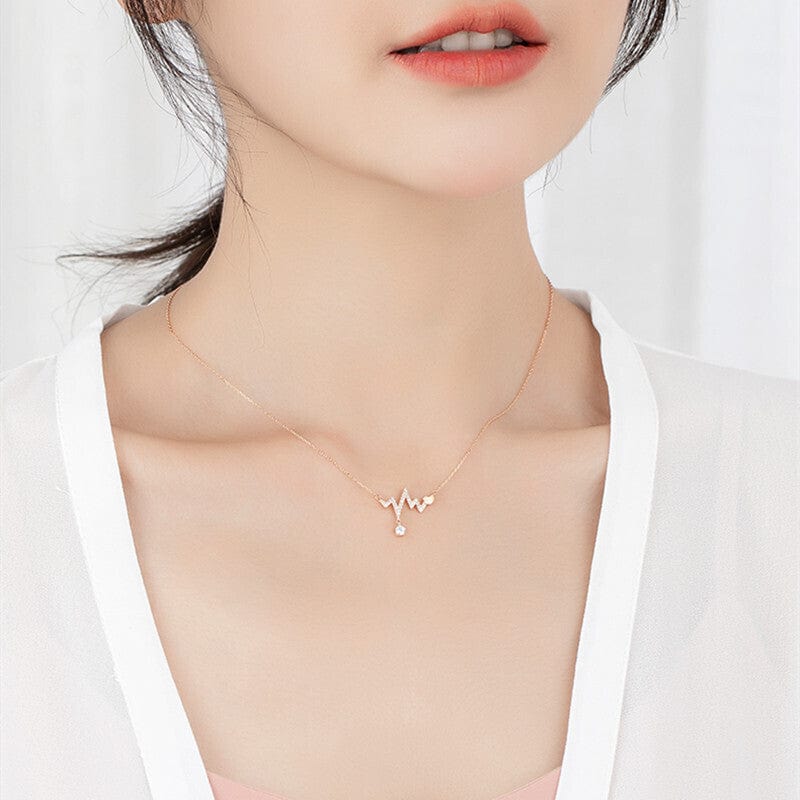 Collier en zircon cubique Rythme cardiaque