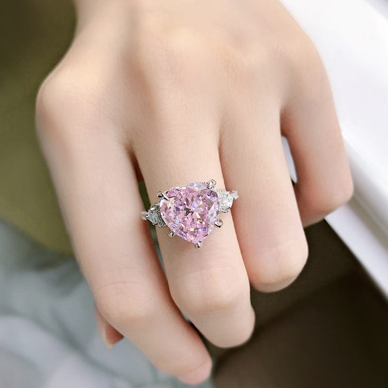 Bague à 3 pierres Lueur de Cœur En Argent Sterling 925 - Diamant Moissanite 1 Carat 💎