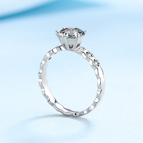 Bague Solitaire Shimmering Bee en Argent Sterling 925 - Diamant Moissanite 1 Carat💎