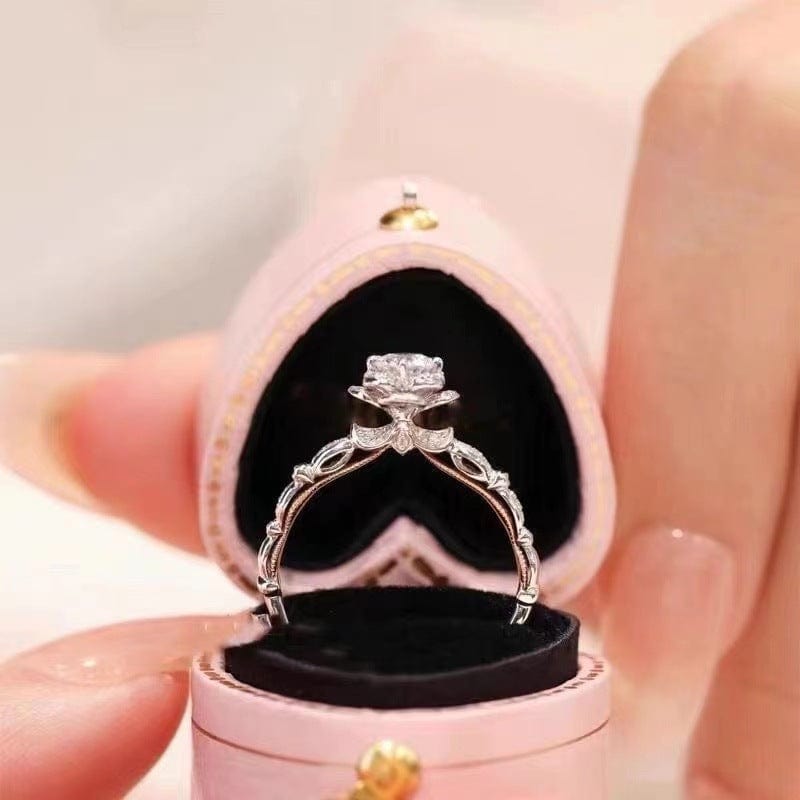 Bague Rose éclat Djamila en Argent Sterling 925 - Diamant Moissanite 1 Carat 💎