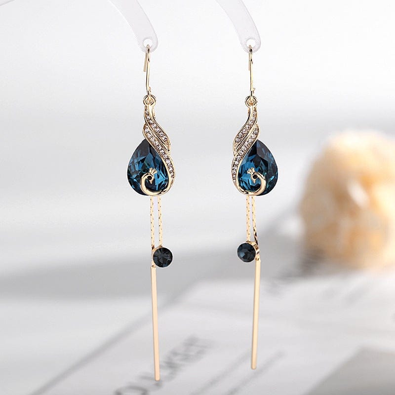 Boucles d'oreilles Paon en cristal d'Azure 🦚