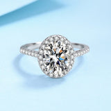 Bague ovale Glow en Argent Sterling 925 - Diamant Moissanite 1 Carat 💎