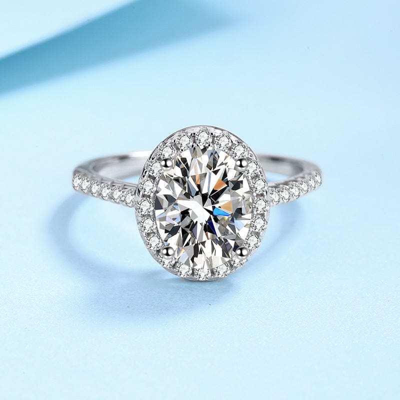 Bague ovale Glow en Argent Sterling 925 - Diamant Moissanite 1 Carat 💎