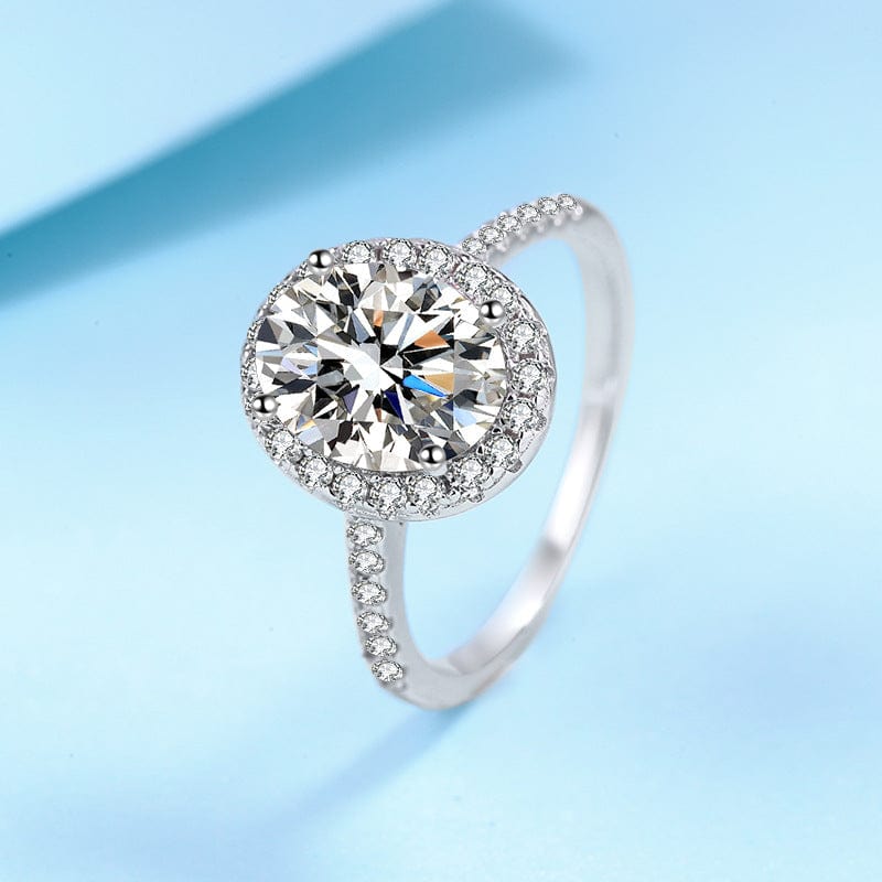 Bague ovale Glow en Argent Sterling 925 - Diamant Moissanite 1 Carat 💎
