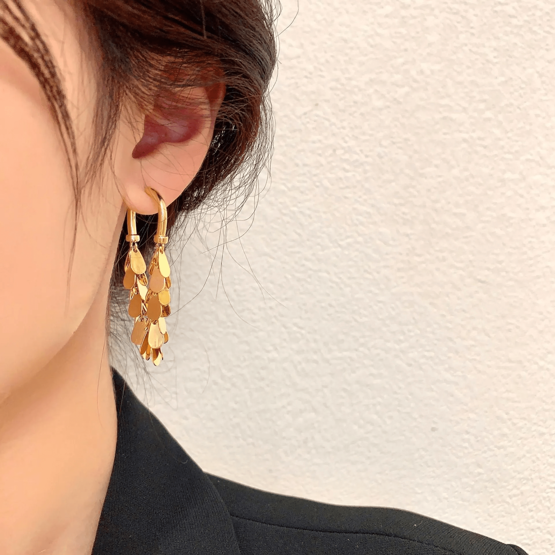 Boucles d'oreilles à pampilles à sequins Plaqué Or 18 Carats où Argent Sterling 925