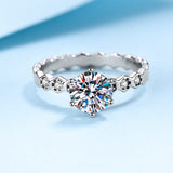 Bague Solitaire Shimmering Bee en Argent Sterling 925 - Diamant Moissanite 1 Carat💎