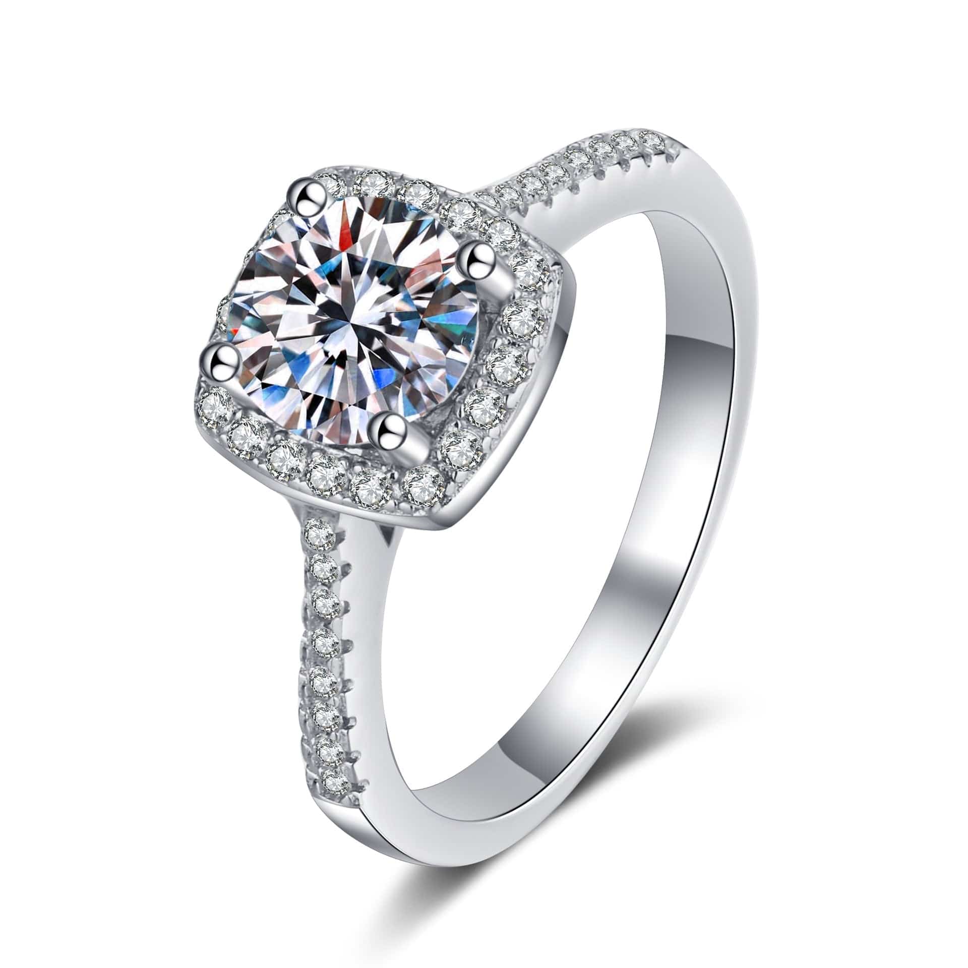Bague Halo Callista En Argent Sterling 925 - Diamant Moissanite 1 Carat 💎
