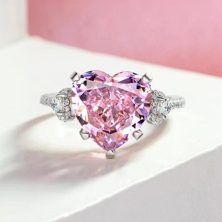 Bague à 3 pierres Lueur de Cœur En Argent Sterling 925 - Diamant Moissanite 1 Carat 💎