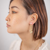 Boucles d'oreilles pendante à perles brillantes - Plaqué Or 18 Carats✨