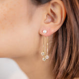 Boucles d'oreilles pendante à perles brillantes - Plaqué Or 18 Carats✨
