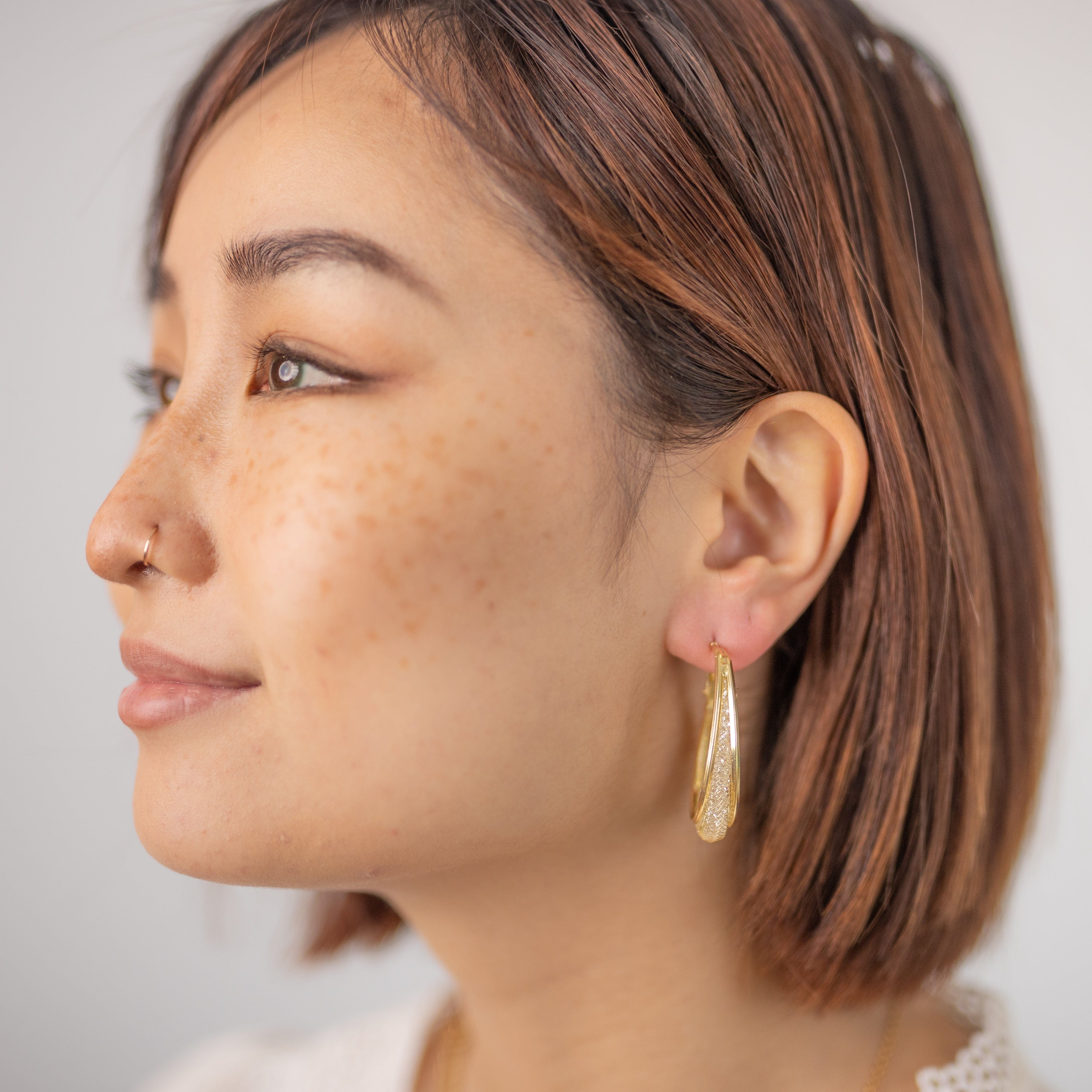Boucles d'oreilles en maille tissée ✨ Plaqué Or 18 Carats