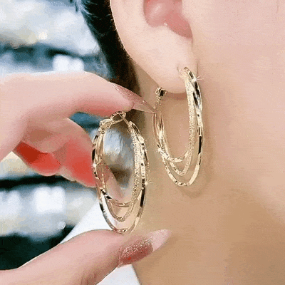 Boucles d'oreilles créoles fine Entrelacée - Plaqué Or 18 Carats Loriele™