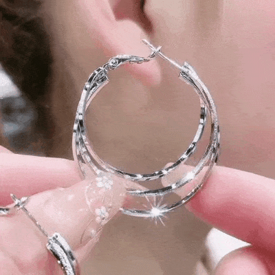 Boucles d'oreilles créoles fine Entrelacée - Plaqué Or 18 Carats Loriele™