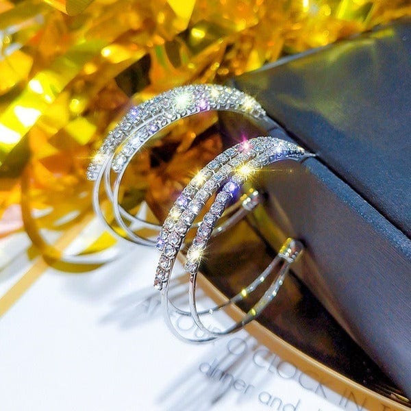 Boucles d'oreilles créoles à trois anneaux en Or 18 Carats✨