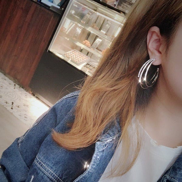 Boucles d'oreilles créoles à trois anneaux en Or 18 Carats✨