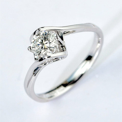 Bague Solitaire Lune de Miel Plaqué Or- Diamant Moissanite 1 Carat💎