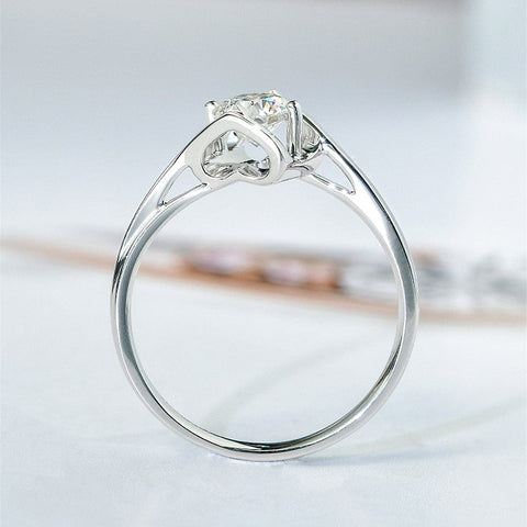 Bague Solitaire Lune de Miel Plaqué Or- Diamant Moissanite 1 Carat💎